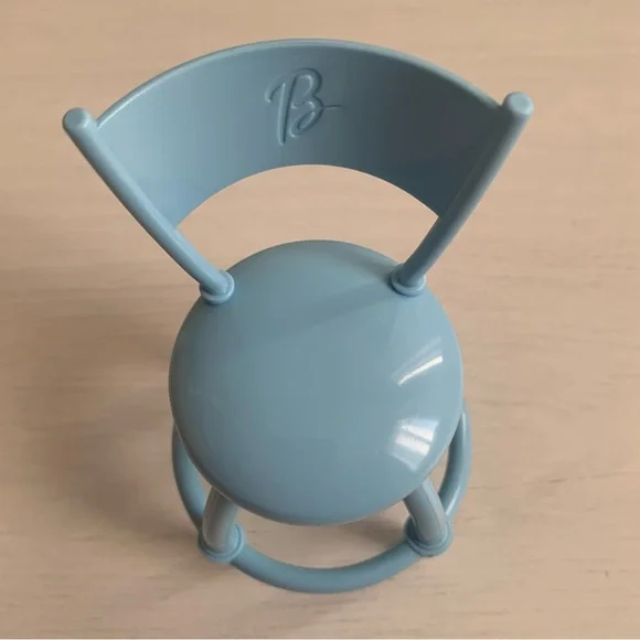 Barbie Doll Talking Townhouse Replacement Blue Kitchen Chair Stool - Picture 5 of 6